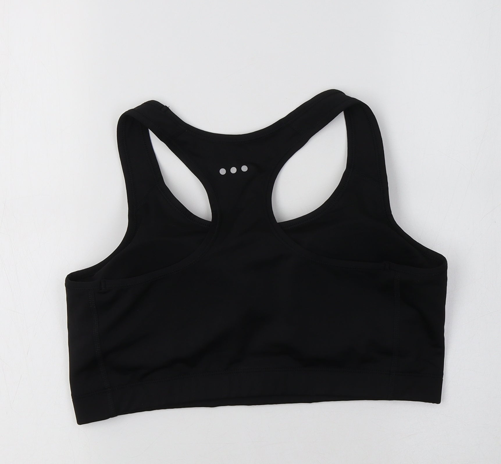 Souluxe Womens Black Polyester Cropped Tank Size L Scoop Neck - Sports Bra