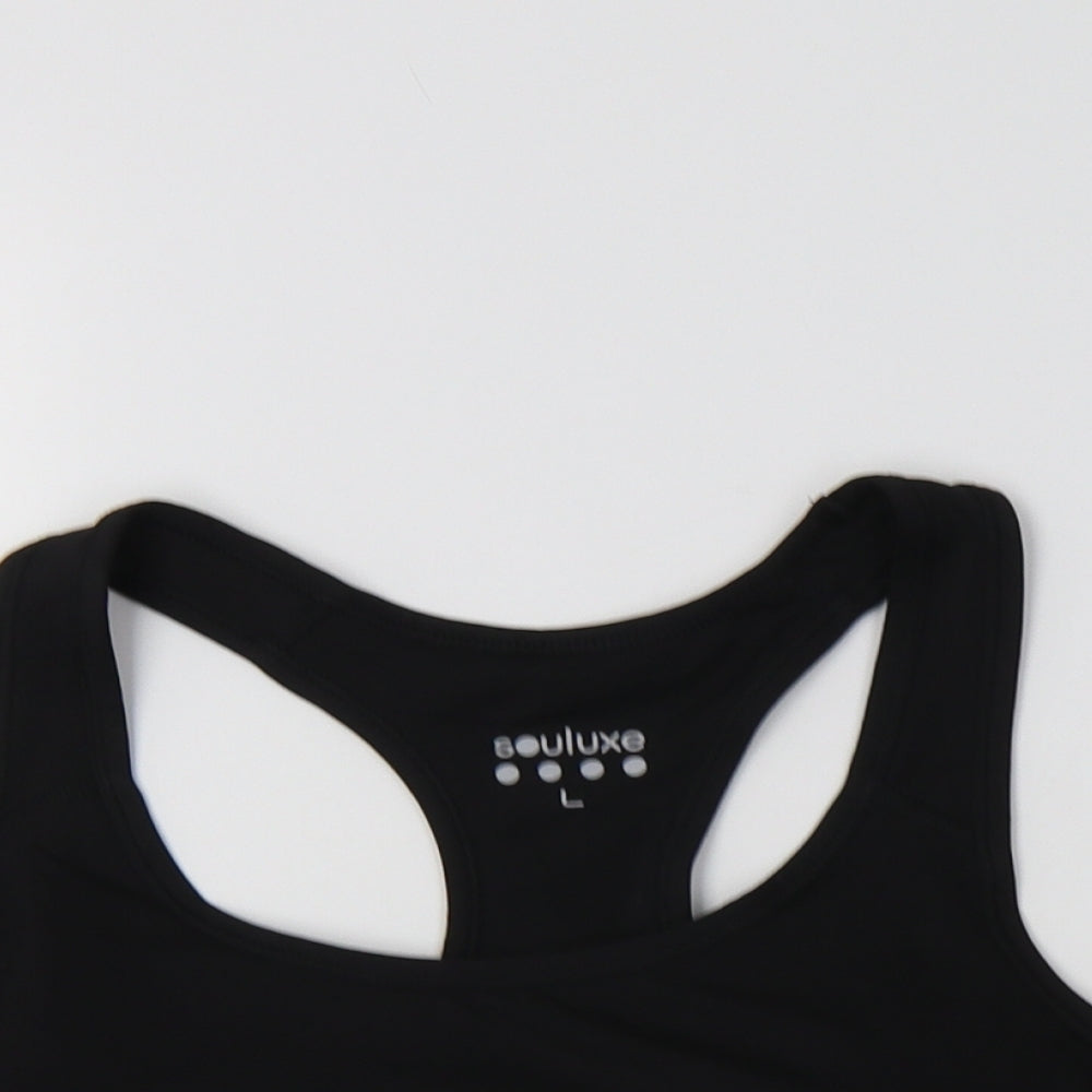 Souluxe Womens Black Polyester Cropped Tank Size L Scoop Neck - Sports –  Preworn Ltd