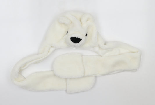 Preworn Unisex White Spotted Polyester Scarf  One Size  - Polar Bear