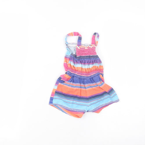 Blue Zoo Baby Multicoloured Striped Cotton Babygrow One-Piece Size 12-18 Months