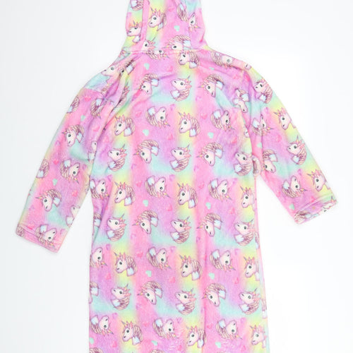 Emoji Girls Pink Animal Print Polyester  Gown Size 9-10 Years   - Unicorns