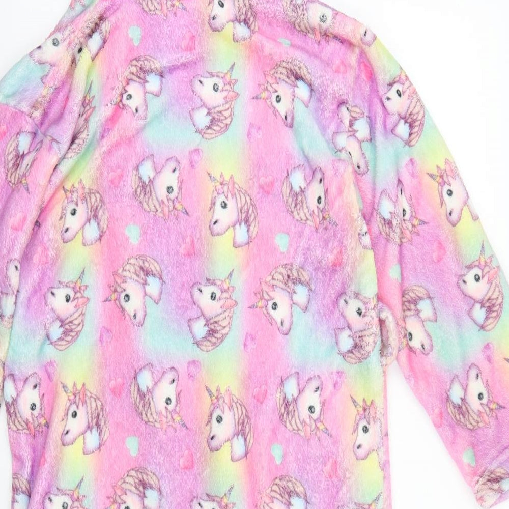 Emoji Girls Pink Animal Print Polyester  Gown Size 9-10 Years   - Unicorns