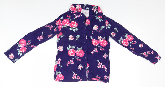 Boux Avenue Womens Blue Floral Cotton Top Pyjama Top Size 8