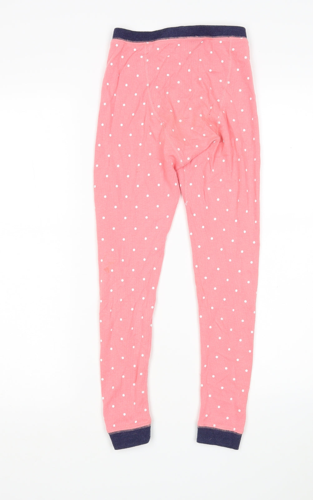 M&S Girls Pink Polka Dot Cotton  Pyjama Pants Size 9-10 Years