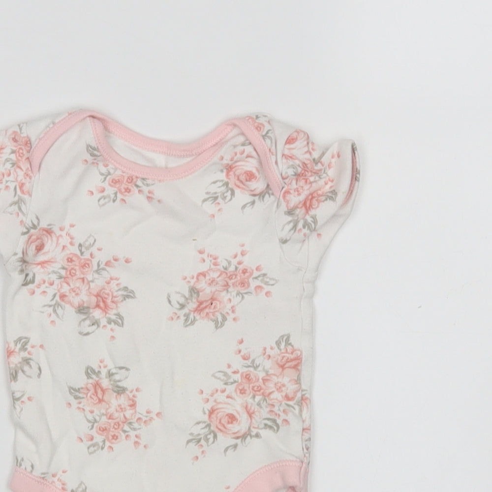 George Girls Multicoloured Floral Cotton Leotard One-Piece Size 3-6 Months