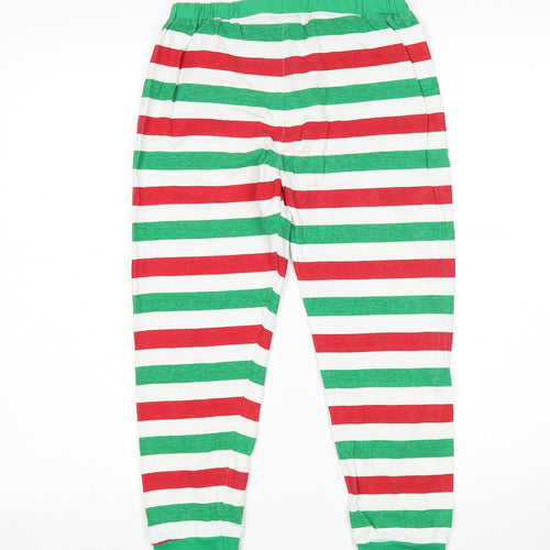 Made By Elves Boys Multicoloured Striped Cotton  Pyjama Pants Size 9-10 Years   - Christmas