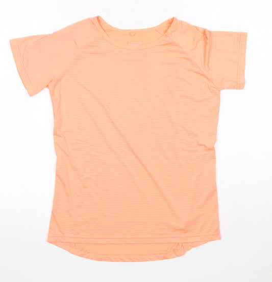 Primark Womens Orange  Polyester Basic T-Shirt Size 8 Round Neck
