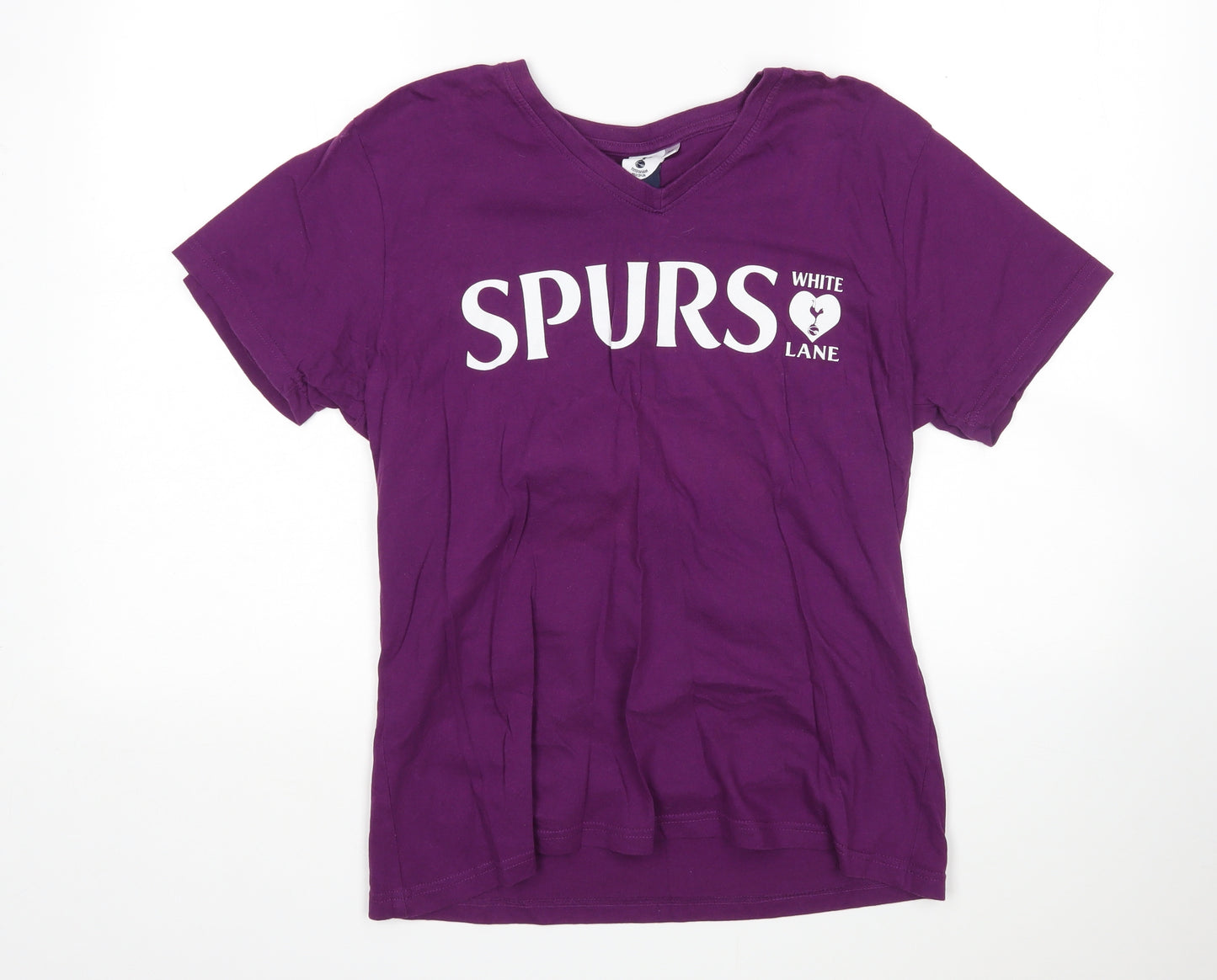 Tottenham Hotspur F.C. Womens Purple  Cotton Basic T-Shirt Size 14 V-Neck