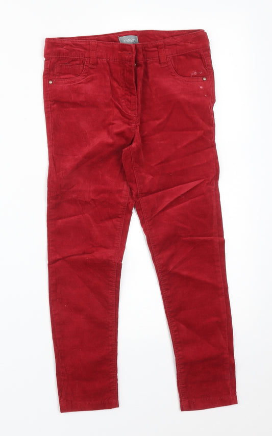 NEXT Girls Red  Cotton Straight Jeans Size 7 Years  Regular