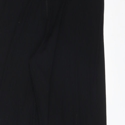 F&F Womens Black Striped Polyester  Leggings Size L L30 in