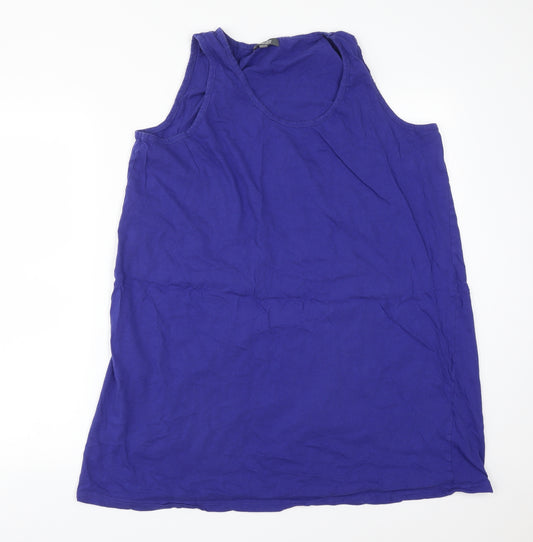 Studio Womens Blue Solid Cotton  Pyjama Top Size 18