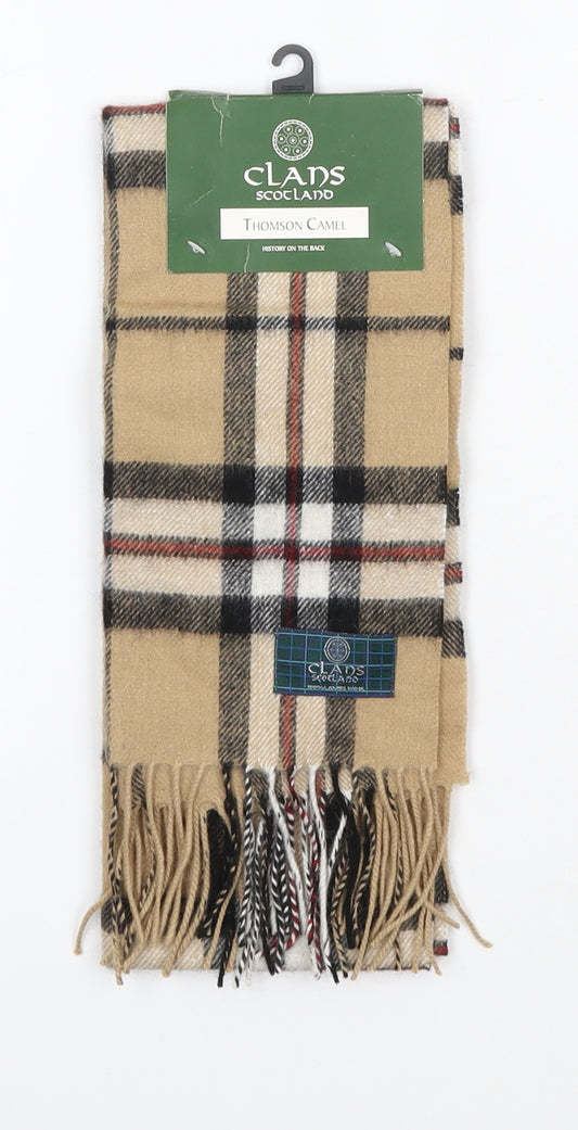 Clans of Scotland Mens Multicoloured Plaid Wool Scarf  One Size   - Thomson Camel