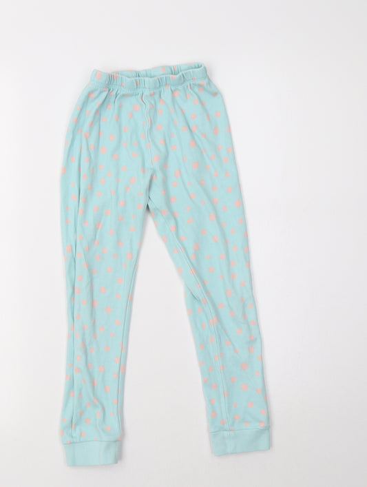 George Girls Blue Polka Dot Cotton  Pyjama Pants Size 6-7 Years