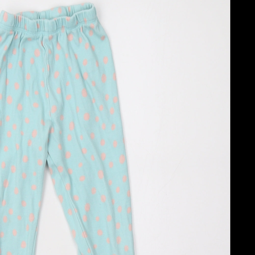 George Girls Blue Polka Dot Cotton  Pyjama Pants Size 6-7 Years