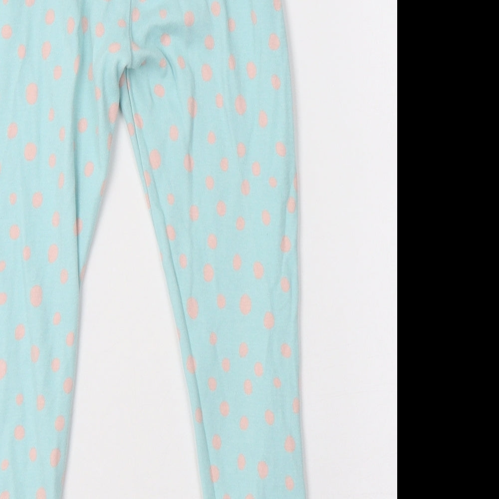 George Girls Blue Polka Dot Cotton  Pyjama Pants Size 6-7 Years