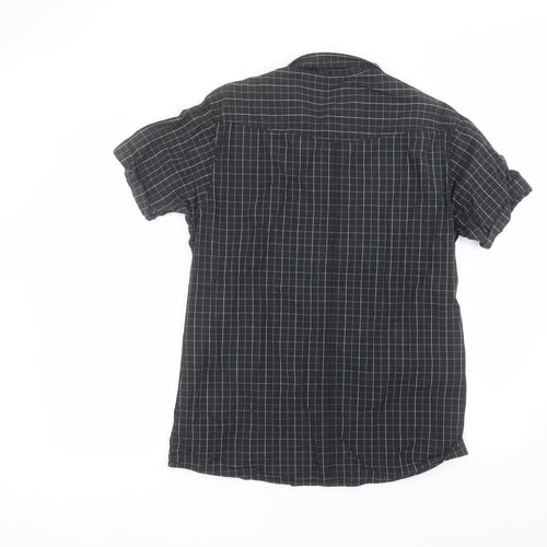George Mens Black Striped Cotton  Dress Shirt Size M Collared