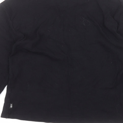 Kurt Muller Womens Black  Cotton Basic T-Shirt Size S Round Neck