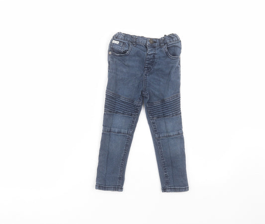 River Island Girls Blue  Cotton Skinny Jeans Size 4-5 Years  Regular