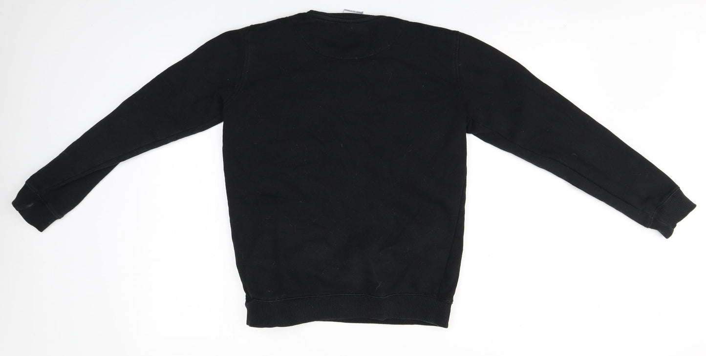 Russell Athletic Boys Black Round Neck  Cotton Pullover Jumper Size 12-13 Years