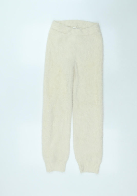 Matalan Girls White  Polyamide Sweatpants Trousers Size 10 Years  Regular