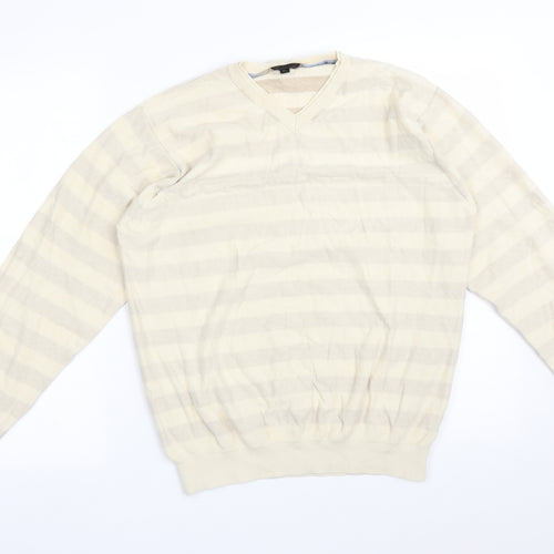 Stark Mens Multicoloured Striped Cotton Pullover Sweatshirt Size XL