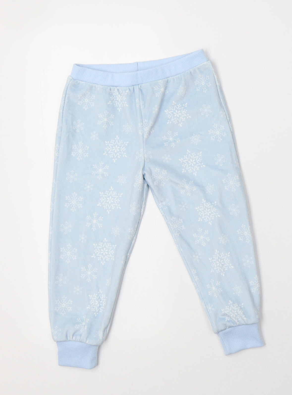 F&F Girls Blue  Polyester  Pyjama Pants Size 2-3 Years   - Snowflake Print