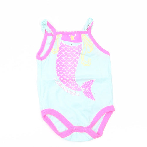 PEP & CO Girls Blue Animal Print Cotton Romper One-Piece Size 0-3 Months   - Pink Mermaid Tail