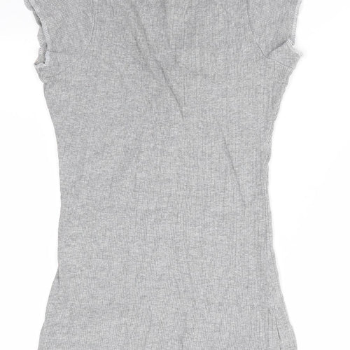 New Look Womens Grey Solid Cotton  Pyjama Top Size 12