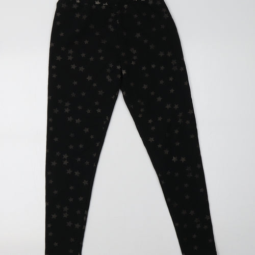 Primark Girls Black  Polyester Jegging Trousers Size 12-13 Years  Regular  - Star Print