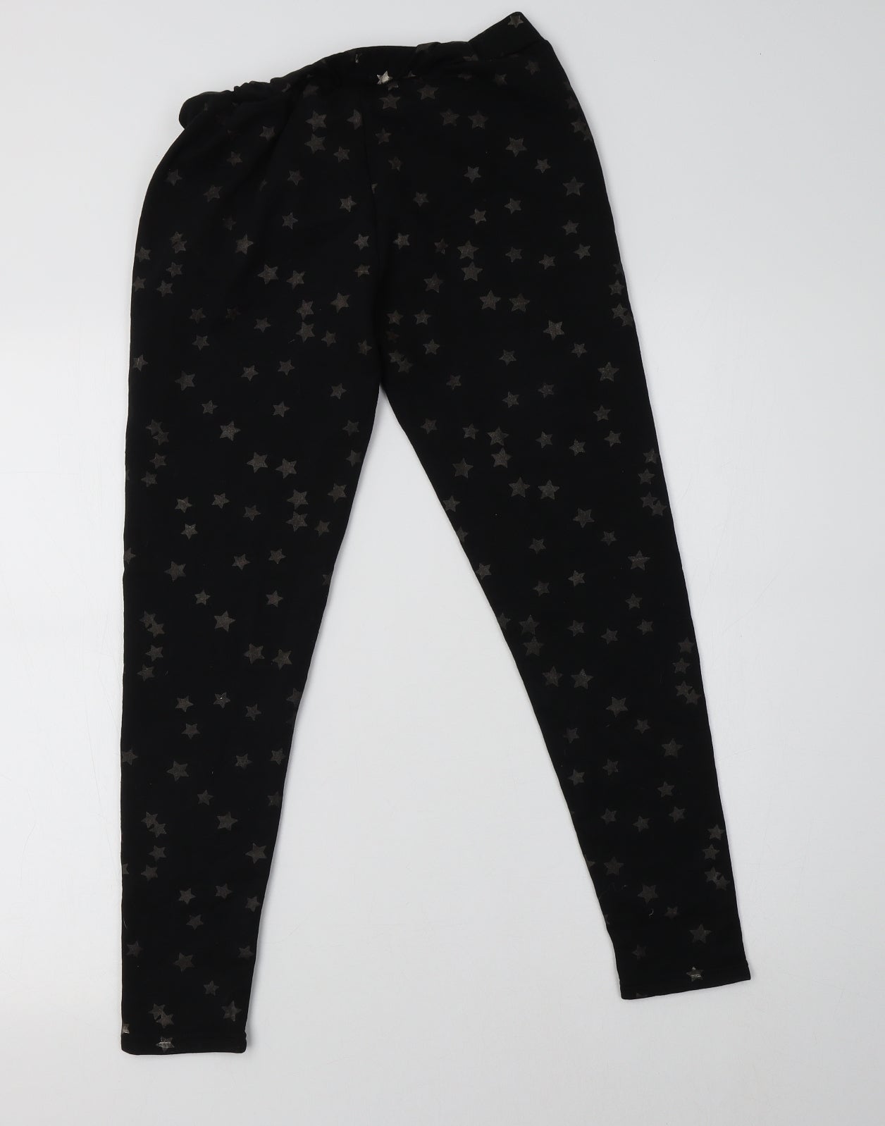 Primark Girls Black  Polyester Jegging Trousers Size 12-13 Years  Regular  - Star Print