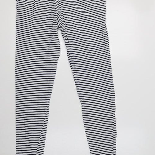 NEXT Womens Blue Striped Cotton  Pyjama Pants Size XS