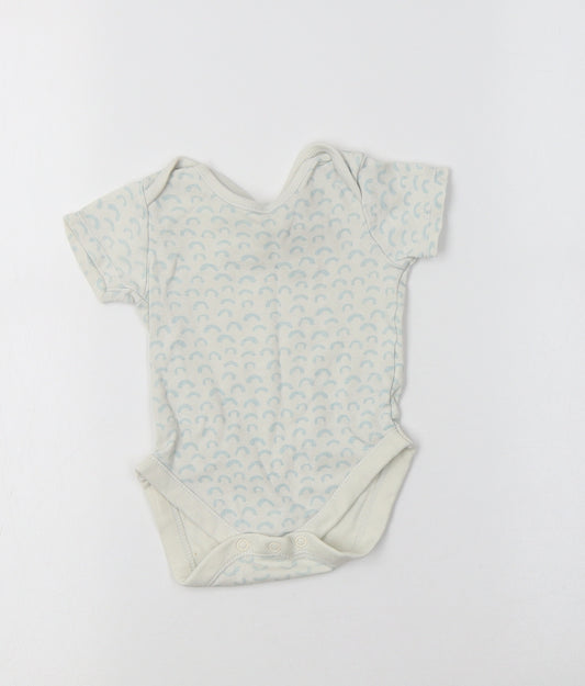 Geworge Baby White Geometric Cotton Romper One-Piece Size 6-9 Months