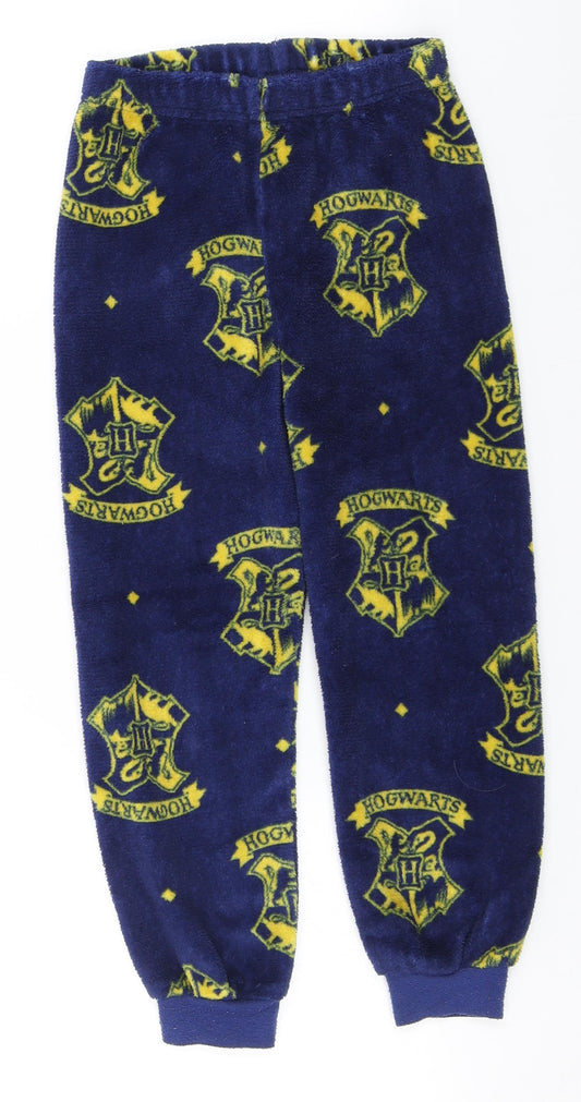 Harry Potter Boys Blue Geometric Polyester  Pyjama Pants Size 5-6 Years   - Hogwarts