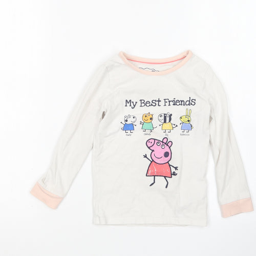 m7s Girls Multicoloured  Cotton Top Pyjama Top Size 3-4 Years   - Peppa Pig