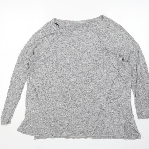 COIN 1804 Womens Grey Round Neck  Rayon Pullover Jumper Size S