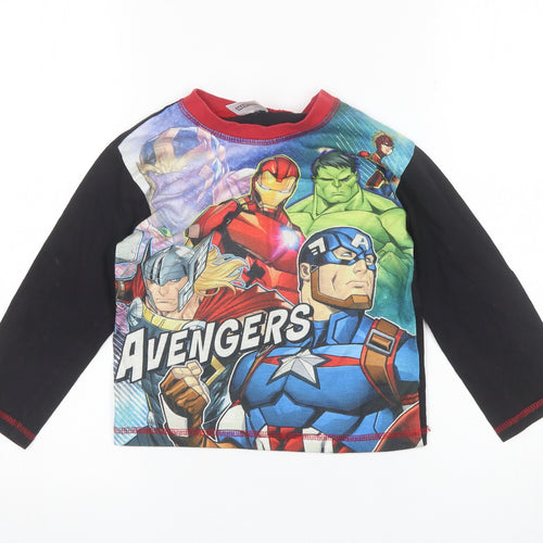 Marvel Boys Black  Cotton  Pyjama Top Size 4-5 Years   - Avengers