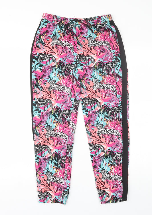 Pep&Co Girls Pink Floral Polyester Jogger Trousers Size 10-11 Years  Regular