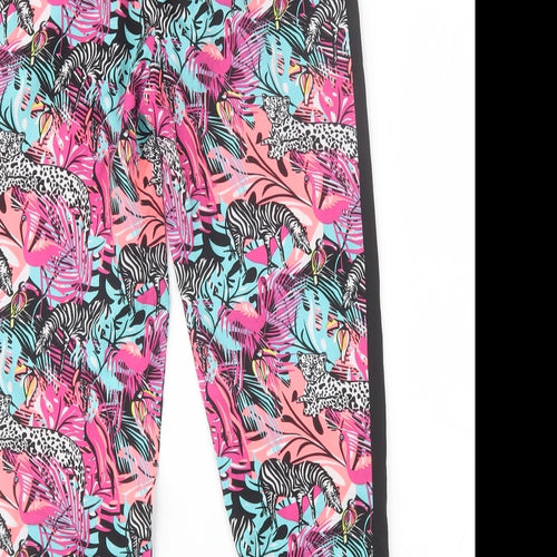 Pep&Co Girls Pink Floral Polyester Jogger Trousers Size 10-11 Years  Regular