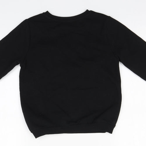 Primark# Boys Black Round Neck  Cotton Pullover Jumper Size 8-9 Years