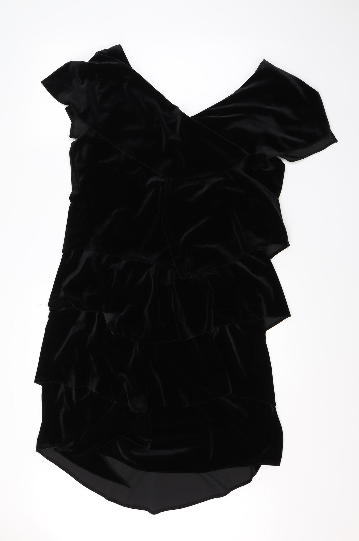 Patra Womens Black  Polyester Shift  Size 14  V-Neck