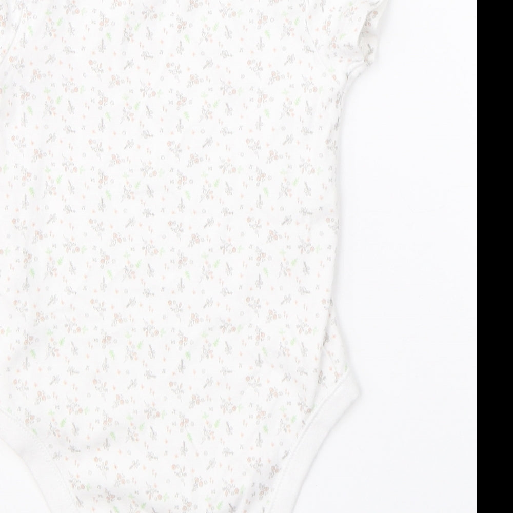 F&F Girls White  Cotton Babygrow One-Piece Size 18-24 Months
