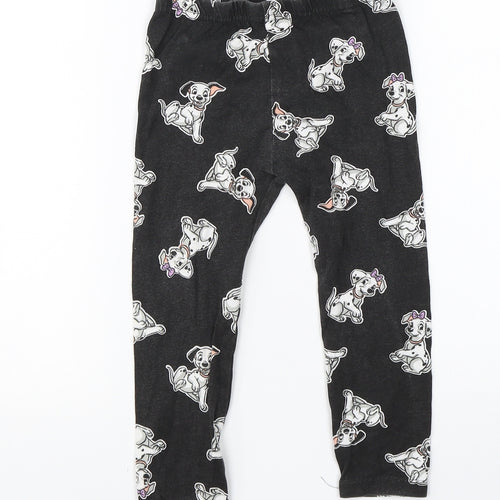 Primark Girls Black  Cotton  Pyjama Pants Size 2-3 Years