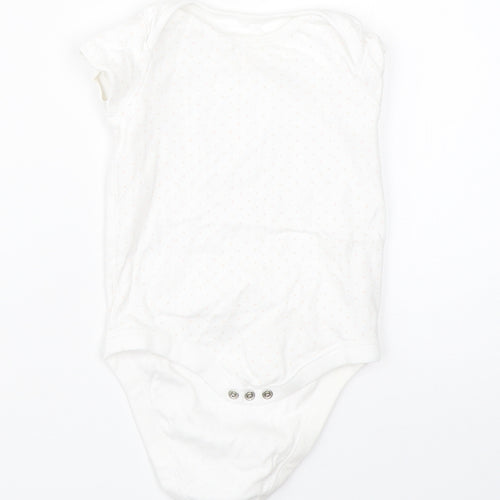 F&F Girls White Polka Dot Cotton Babygrow One-Piece Size 18-24 Months