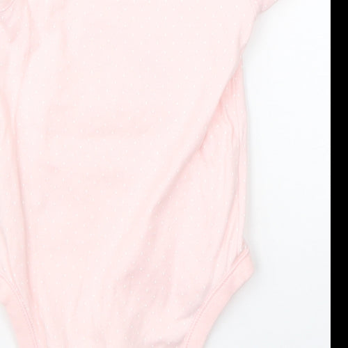 F&F Girls Pink Polka Dot Cotton Babygrow One-Piece Size 18-24 Months