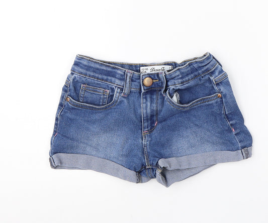 Denim Co Girls Blue  Cotton Cargo Shorts Size 9-10 Years  Regular