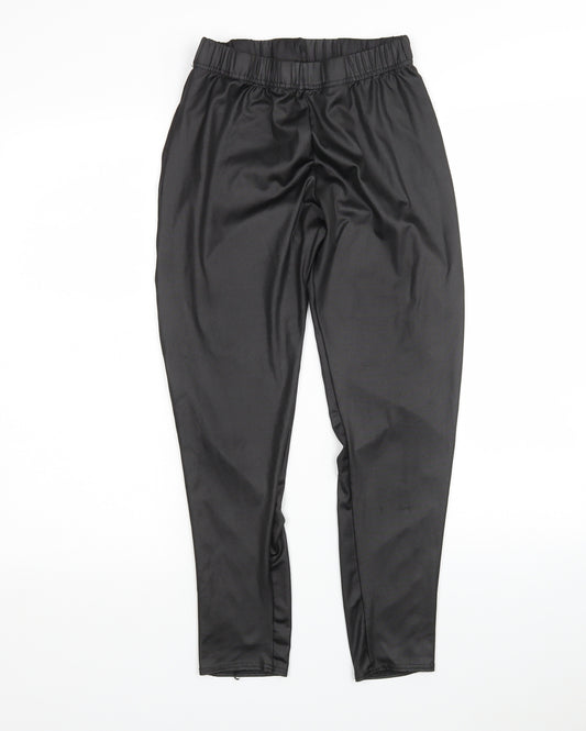 Preworn Womens Black  Polyester Capri Leggings Size S