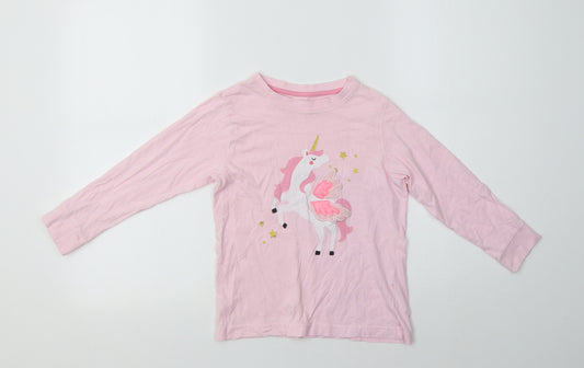 Matalan Girls Pink  Cotton Top Pyjama Top Size 8 Years   - Unicorn