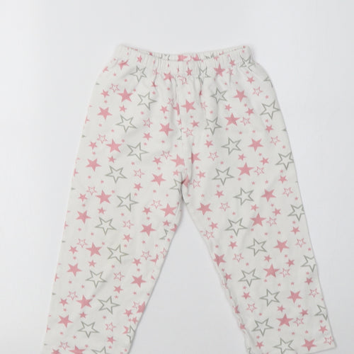 Pteworn Girls White Geometric Cotton  Pyjama Pants Size 3-4 Years   - Star Print
