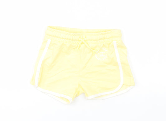 F&F Girls Yellow  Cotton Sweat Shorts Size 5-6 Years  Regular