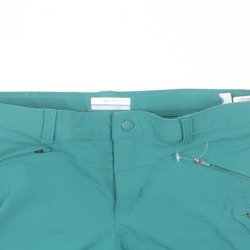 Columbia Womens Green  Polyester Sweat Shorts Size 10 L7 in Regular